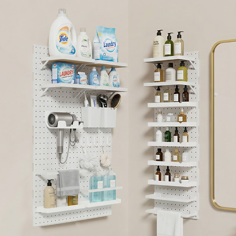 Bathroom Waterproof Pegboard Organizer | No-Drill, Modular & Customizable