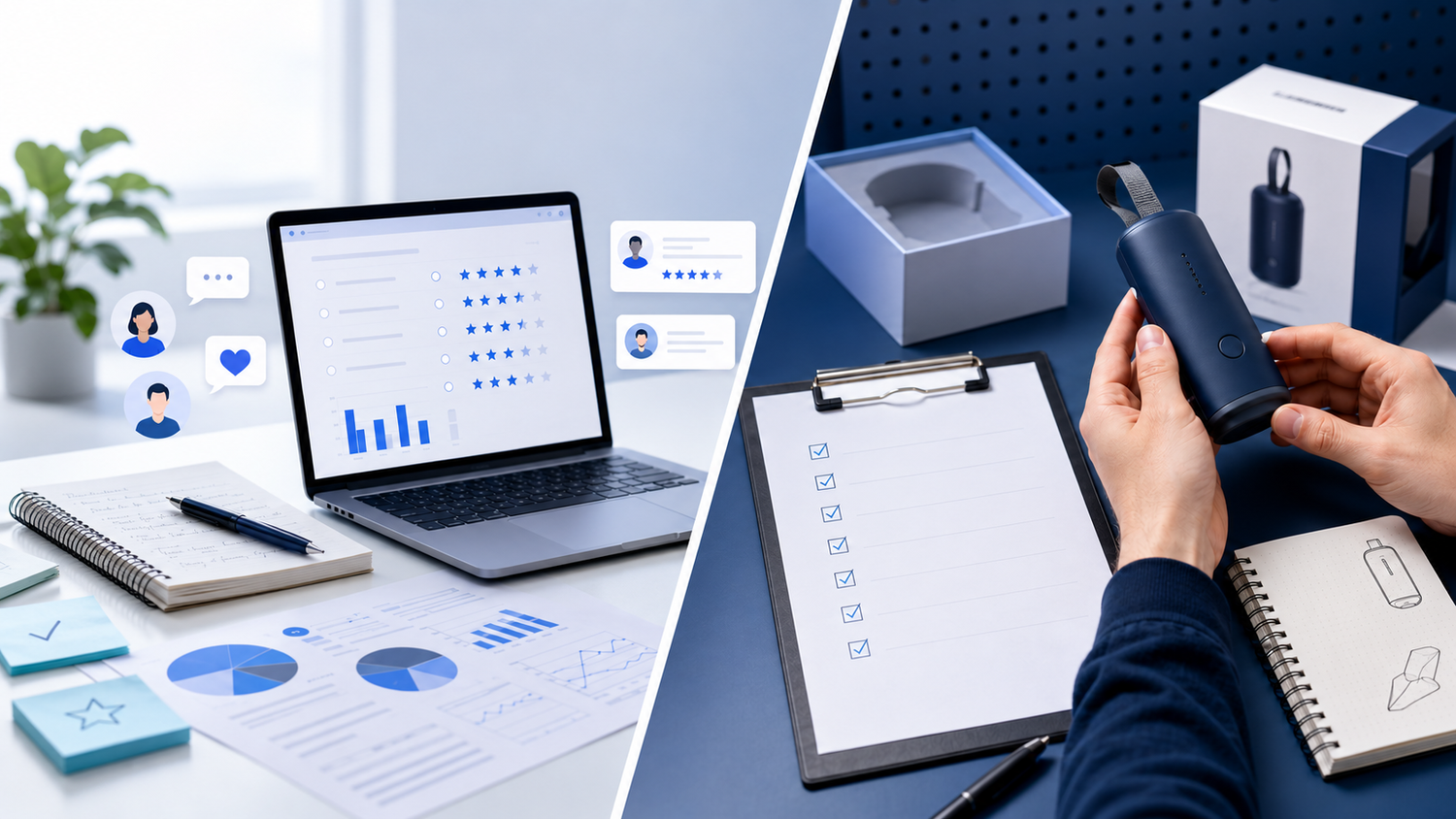Product UX Evaluation vs user research for B2B sourcing decisions