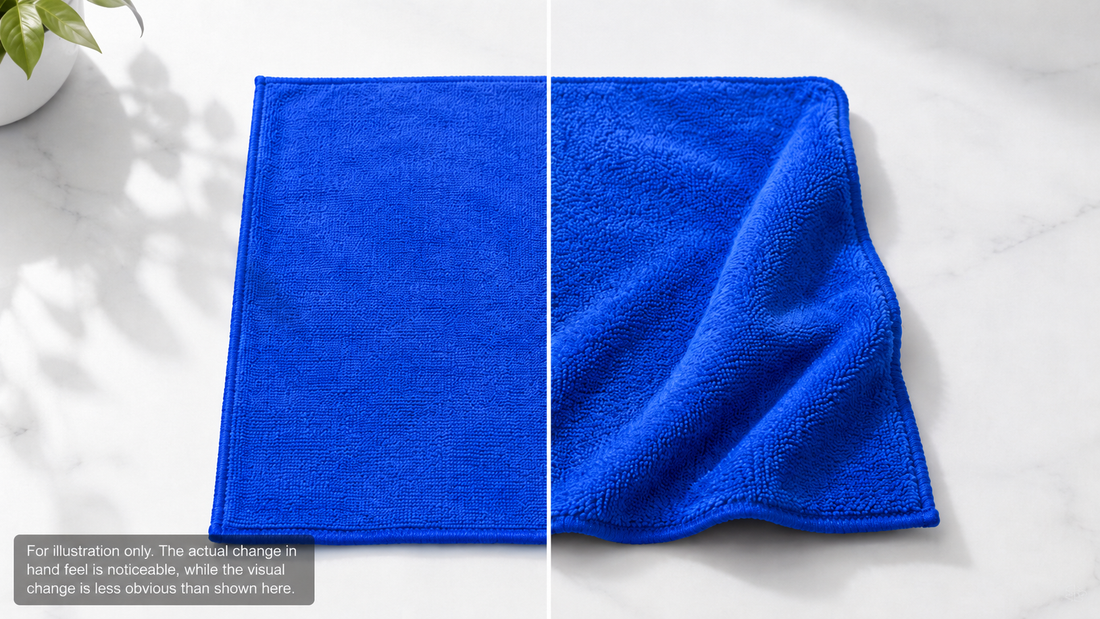 Why The Blue Microfiber Cloth Feels Different After Washing.