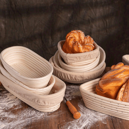 Indonesian Rattan European Style Fermentation Basket Baking Utensils Rustic Rattan Woven Home Bread Real Rattan D23X8.5cm