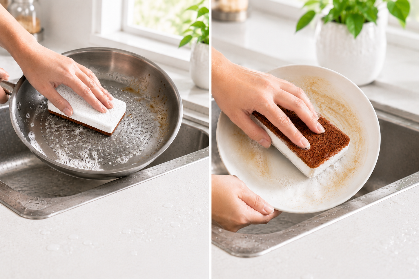 Dual-Side Sisal & Sponge Scrubber