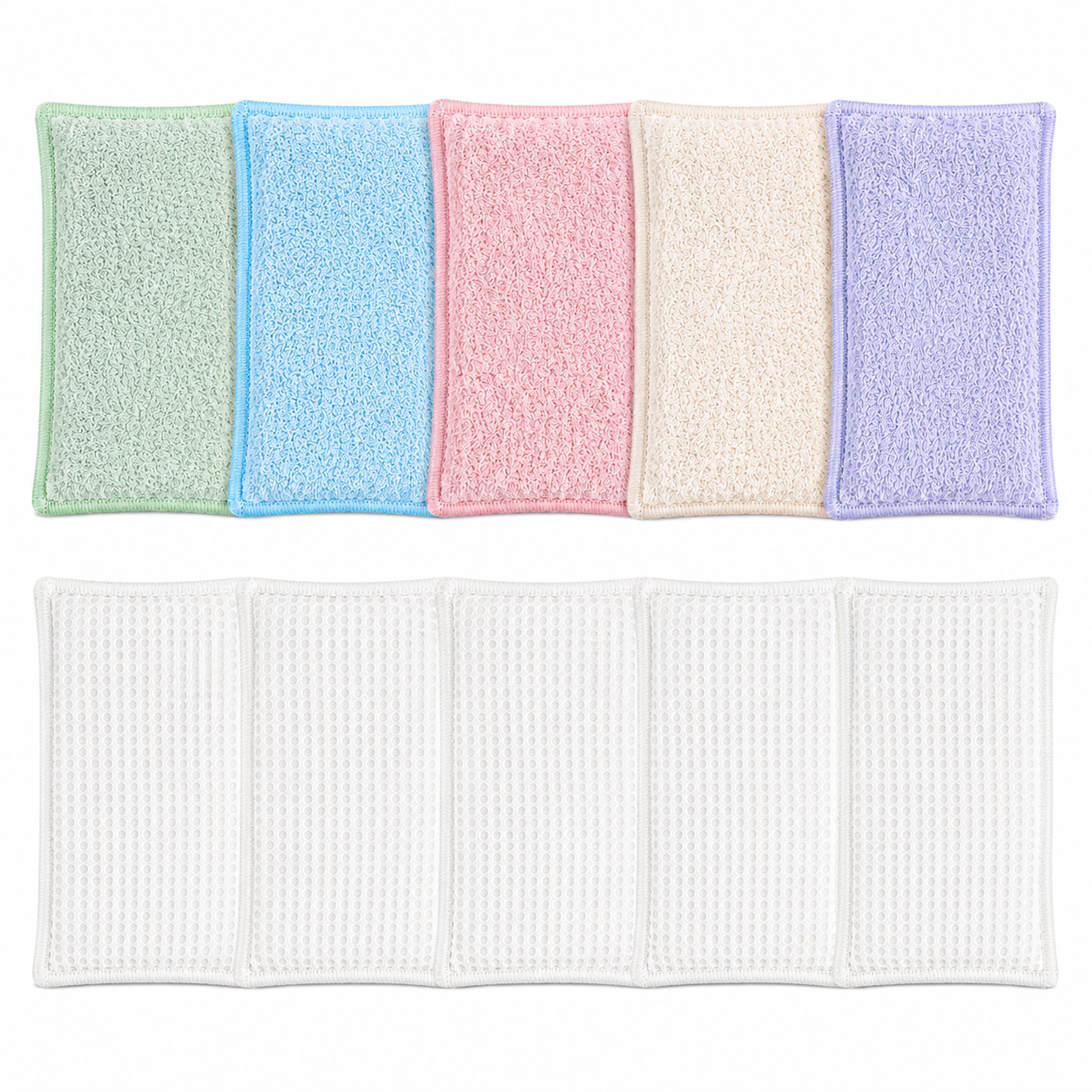 Dual-Side Bamboo Fiber Sponge Scrubber
