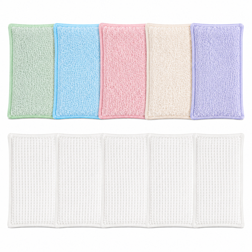 Dual-Side Bamboo Fiber Sponge Scrubber