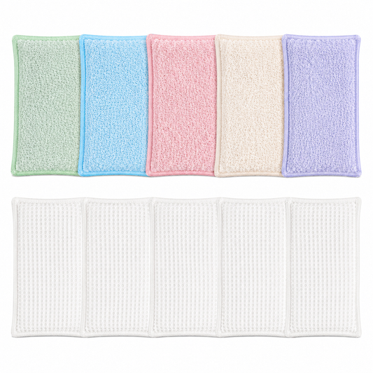 Dual-Side Bamboo Fiber Sponge Scrubber