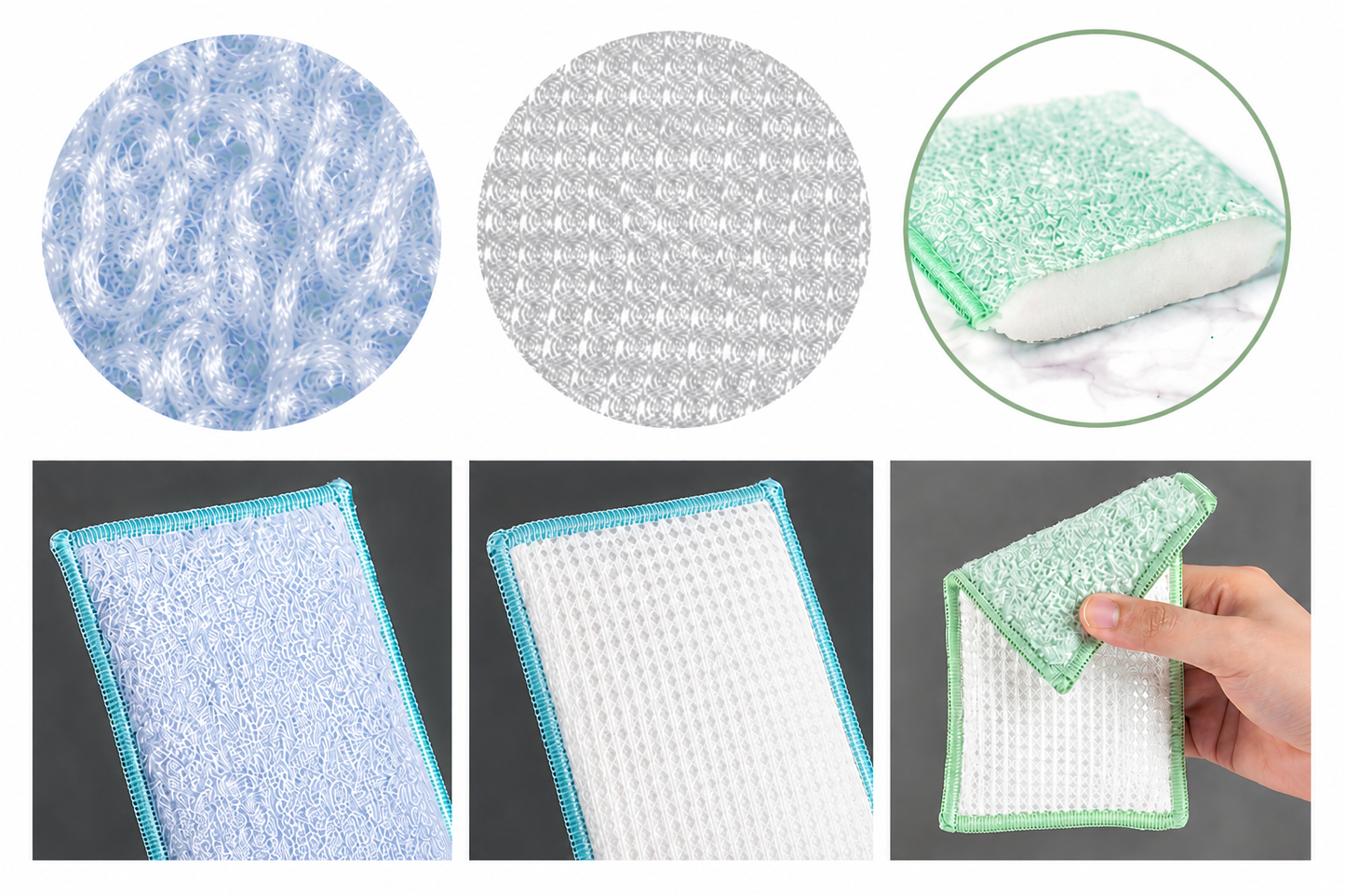Dual-Side Bamboo Fiber Sponge Scrubber