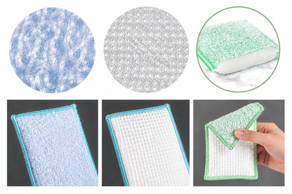 Dual-Side Bamboo Fiber Sponge Scrubber