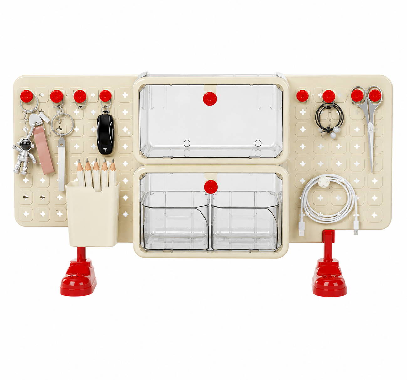 Modular Pegboard Organizer – Wall Mount & Desktop Storage Rack with Customizable DIY Accessories