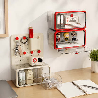 Modular Pegboard Organizer – Wall Mount & Desktop Storage Rack with Customizable DIY Accessories