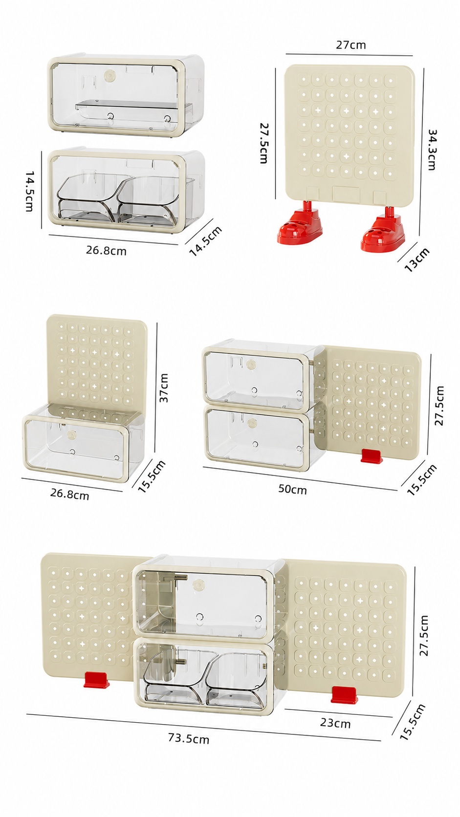 Modular Pegboard Organizer – Wall Mount & Desktop Storage Rack with Customizable DIY Accessories