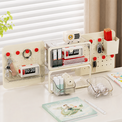 Modular Pegboard Organizer – Wall Mount & Desktop Storage Rack with Customizable DIY Accessories