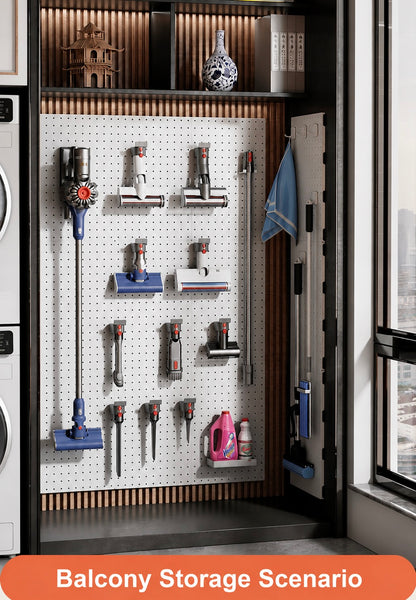 Dyson Vacuum Storage Rack – No-Drill Pegboard Wall Mount Organizer