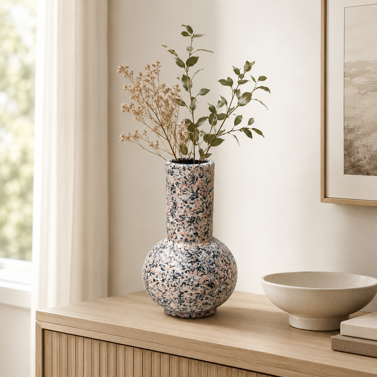 Granite-Look Ceramic Vase