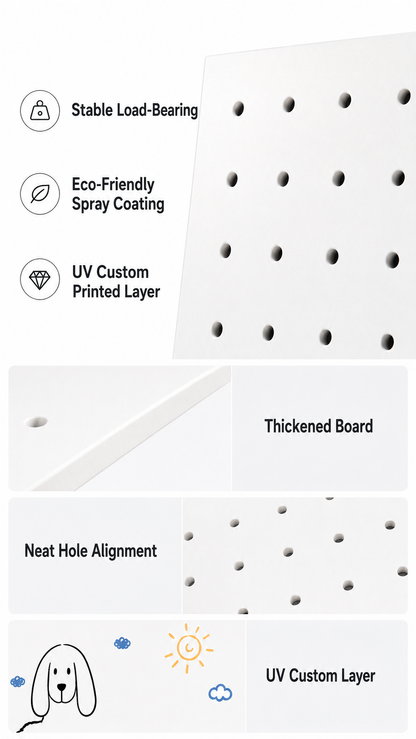 Custom UV Print Pegboard Wall Organizer