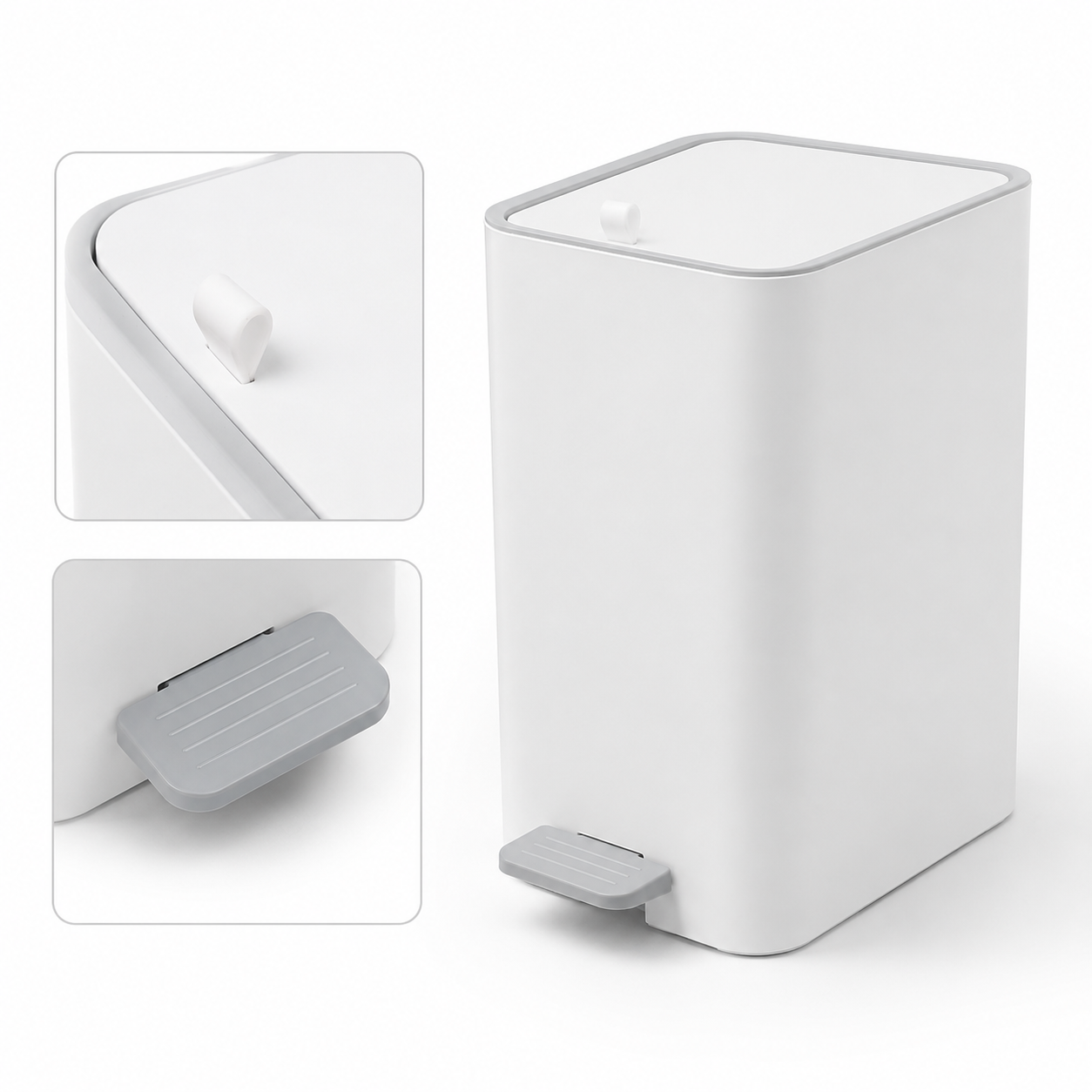 Trash Can with Lid & Foot Pedal-8L