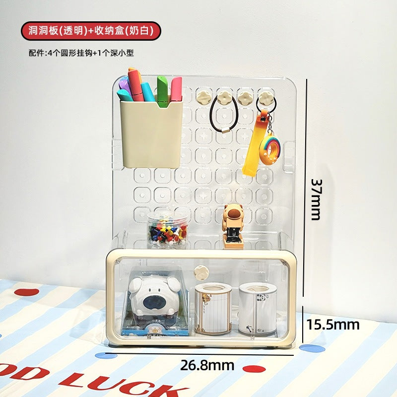 Modular Pegboard Organizer – Wall Mount & Desktop Storage Rack with Customizable DIY Accessories
