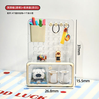 Modular Pegboard Organizer – Wall Mount & Desktop Storage Rack with Customizable DIY Accessories