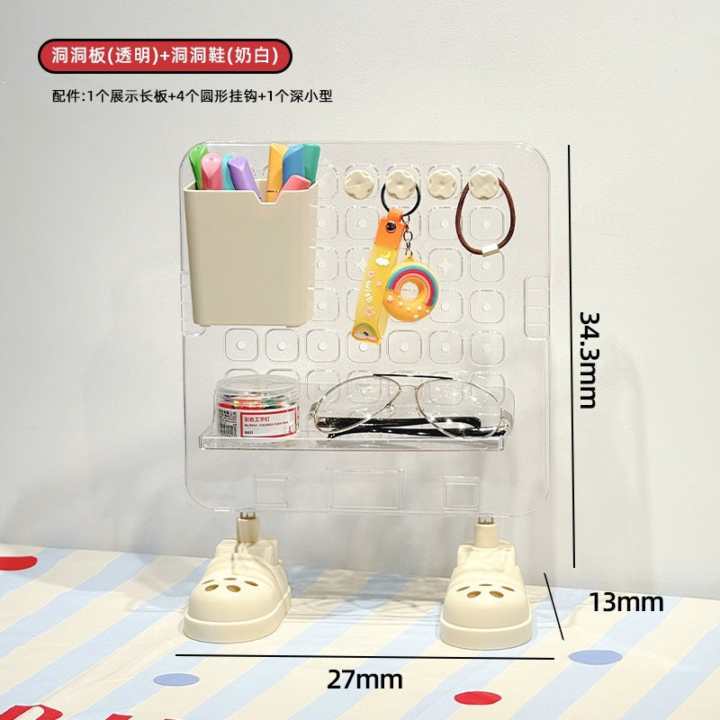 Modular Pegboard Organizer – Wall Mount & Desktop Storage Rack with Customizable DIY Accessories
