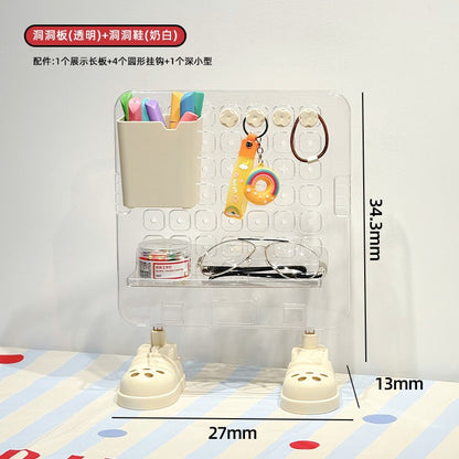 Modular Pegboard Organizer – Wall Mount & Desktop Storage Rack with Customizable DIY Accessories