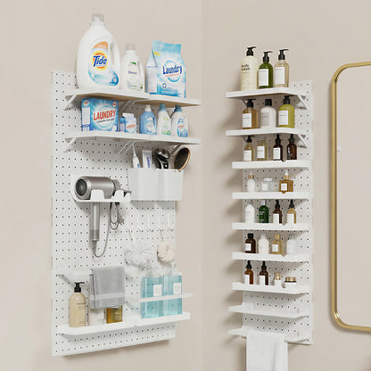 Bathroom Waterproof Pegboard Organizer | No-Drill, Modular & Customizable