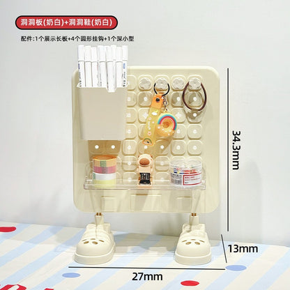 Modular Pegboard Organizer – Wall Mount & Desktop Storage Rack with Customizable DIY Accessories