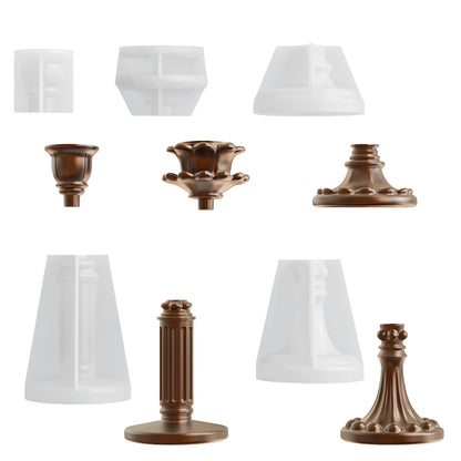 DIY Epoxy Resin Mold European Style Candle Holder Base Aromatherapy Candle Silicone Mold Home Decoration