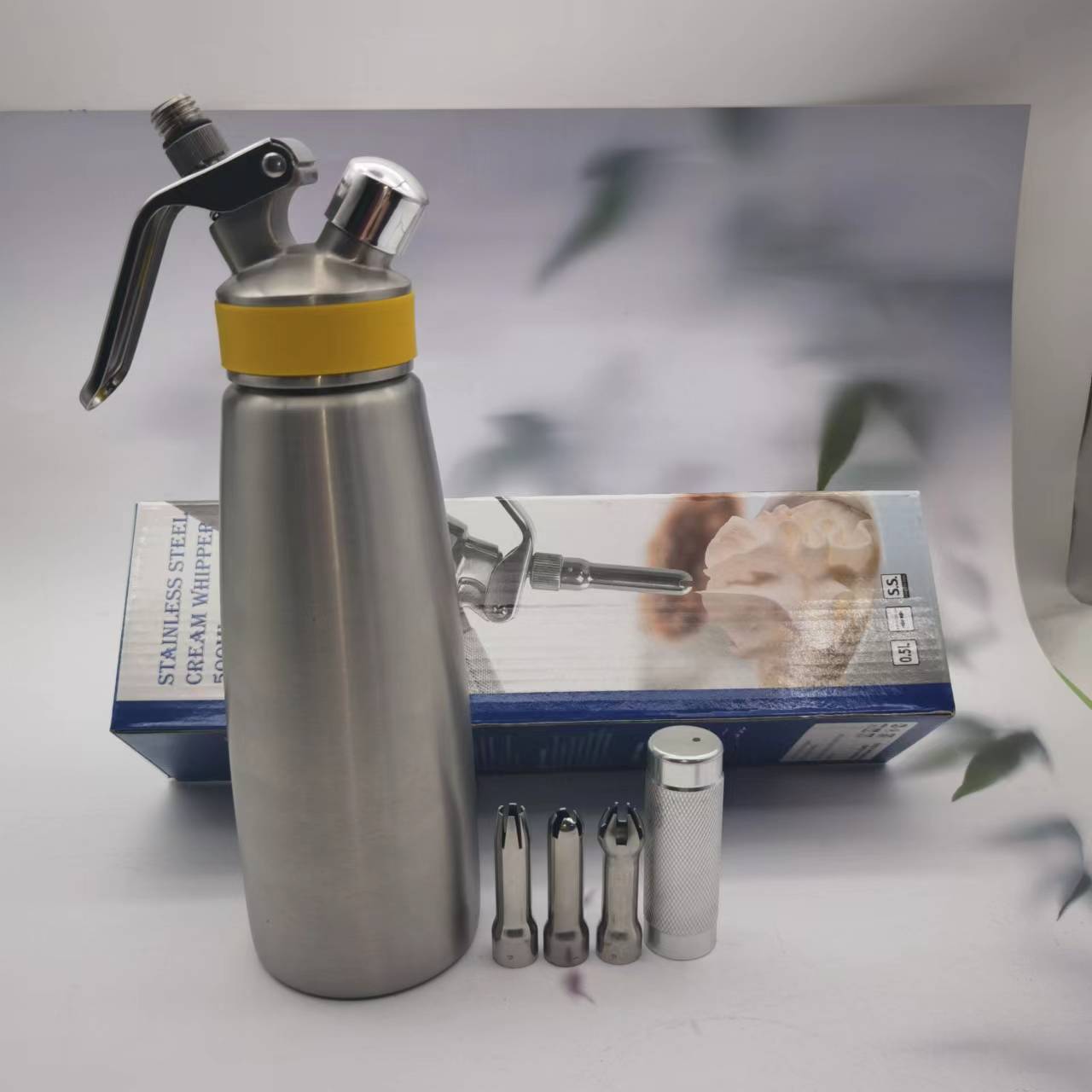 1000ML500ML304 Stainless Steel Aluminum Cream Gun Frother Coffee Home Baking Special