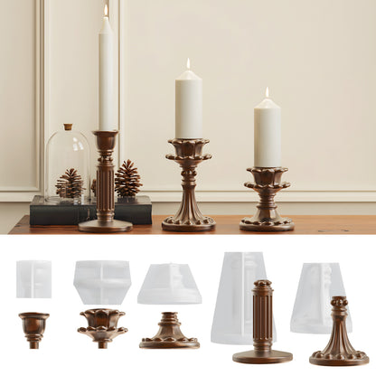 DIY Epoxy Resin Mold European Style Candle Holder Base Aromatherapy Candle Silicone Mold Home Decoration