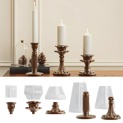 DIY Epoxy Resin Mold European Style Candle Holder Base Aromatherapy Candle Silicone Mold Home Decoration