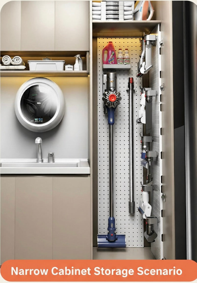 Dyson Vacuum Storage Rack – No-Drill Pegboard Wall Mount Organizer